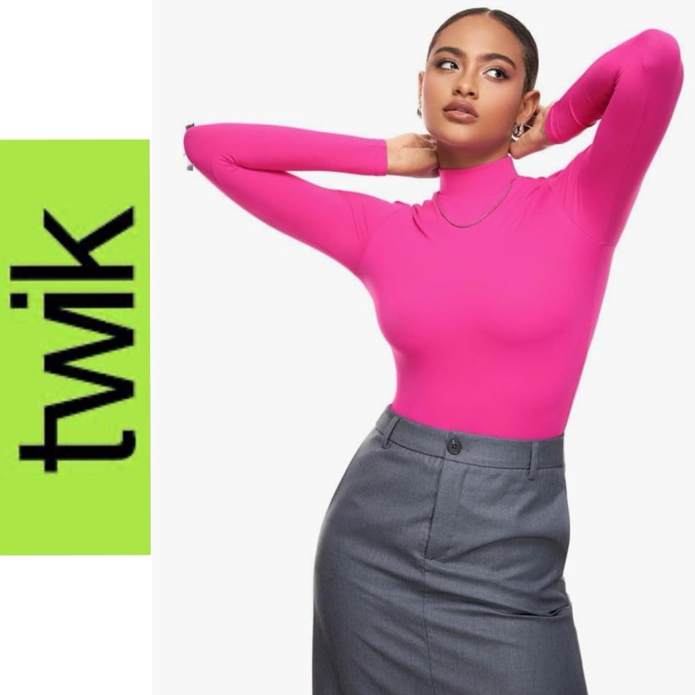 Simons mock neck Pink Long Sleeve Bodysuit